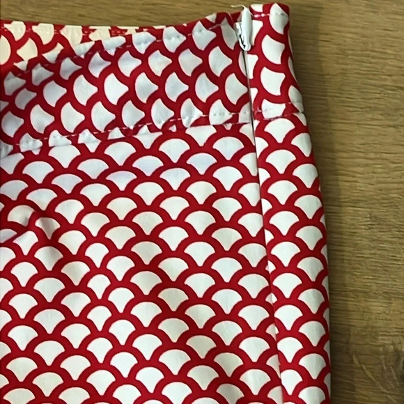 Talbots | Chatham red & white scallop geo crop pants Women’s size 8P 8 petite - Picture 5 of 9